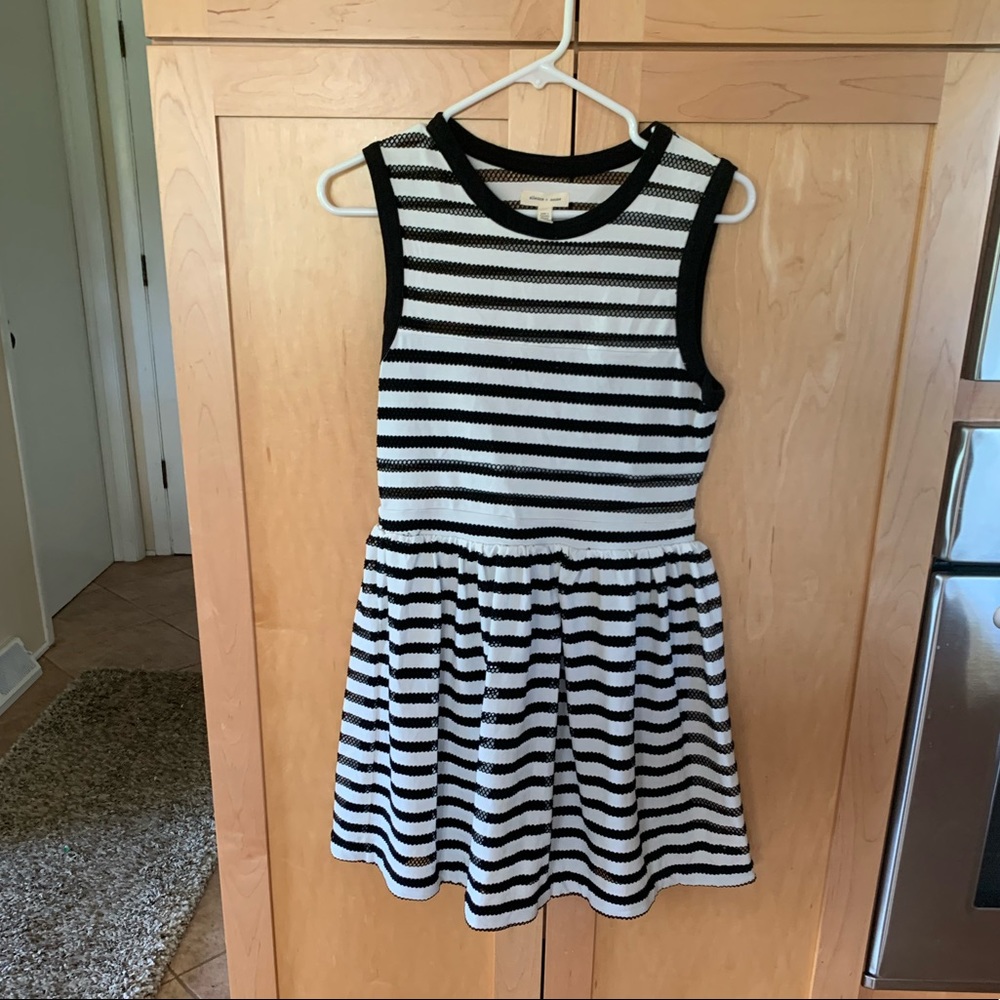 Black and white striped dress medium